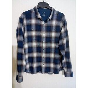 Kuhl Shirt Flannel Plaid Shirt Mens XXL Blue Button Long Sleeve Outdoor Workwear
